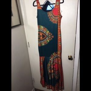 African print maxi dress